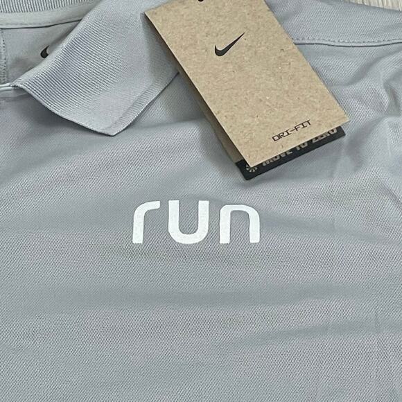 Nike RUN Polo Shirt Men’s Size Medium Gray NWT - Picture 4 of 11